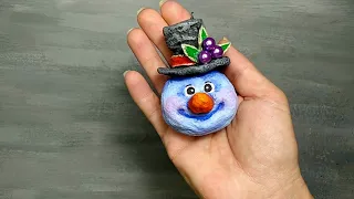 Делаем Снеговика из ваты на ёлочку /Craft toy snowman