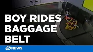 Video shows toddler's wild ride through Atlanta airport on luggage conveyor belt