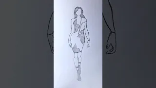 How to draw a modern girl Easy way #pencildrawing #girldrawing #short #shorts #shorts #drawing#viral