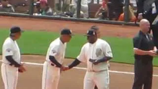 Pablo Sandoval getting his 2012 World Series Championship ring