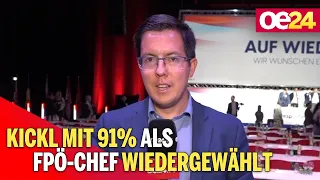 Kickl mit 91% als FPÖ-Chef wiedergewählt