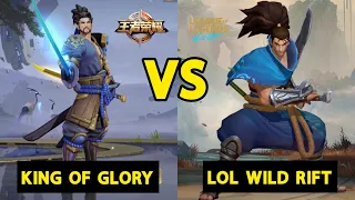 League of Legend Wild Rift VS King Of Glory / Honor of King Side By Side Hero Compare