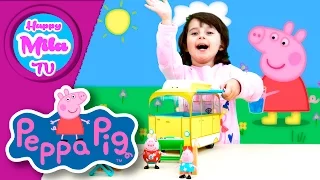 Свинка Пеппа и ее семья и их трейлер для пикника веселый обзор | HappyMilaTV #169