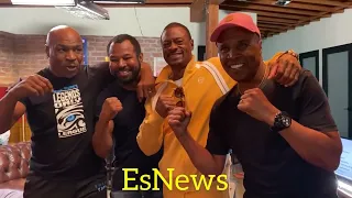 MIKE TYSON HANGS OUT WITH SHANE MOSLEY "HE'S AN OLD SCHOOL FIGHTER" & RAY LEONARD  EsNews Boxing