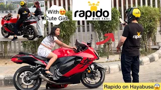 Rapido On Hayabusa😱 Prank On Cute Girls😍Her Shocking Reactions💕