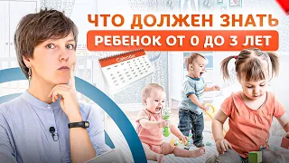 Когда и чему учить ребёнка от 0 до 3? Вот что ребёнок должен уметь в 6 месяцев, 1, 2, 3 года