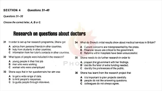 Research on questions about doctors | IELTS LISTENING TEST | SECTION-4