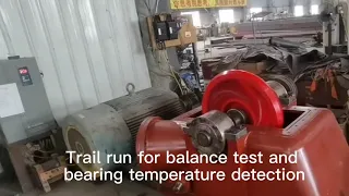 160kW horizontal type Turgo turbine with stainless steel runner trail run test in the production