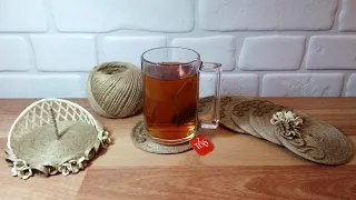 DIY-Idea for home / Plastic from jute "Original hot stand" evadusheva © 2020