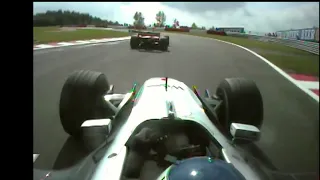 Mika Häkkinen showing Michael Schumacher whos boss