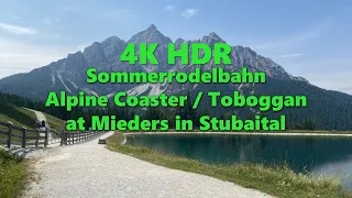 4K Sommerrodelbahn Alpine Slide/Coaster Tobogganning at Serlesbahnen Mieders Stubaital Valley Tirol