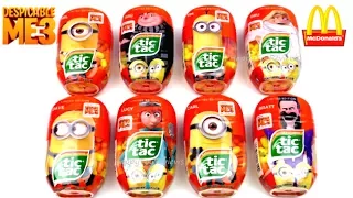 2017 TIC TAC DESPICABLE ME 3 MOVIE MINIONS McDONALD'S  HAPPY MEAL TOYS FULL SET 8 CANDY MINTS BANANA