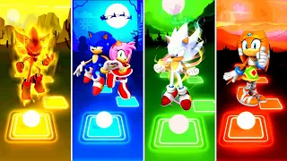 Super Shadow Sonic 🆚 Sonic love Amy Rose 🆚 Hyper Sonic 🆚 Sonic Boom | Tiles Hop EDM Rush