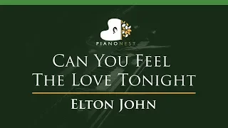 Elton John - Can You Feel The Love Tonight - LOWER Key (Piano Karaoke / Sing Along)