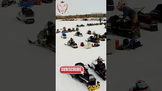 Vintage Snowmobile Drags Nipawin Saskatchewan 2023 Overhead View #shorts