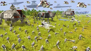 Clone Wars Armored Invasion of FORTRESS WALLS! - Men of War: Star Wars Mod