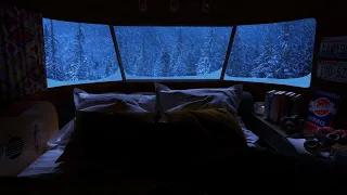 Winter Car Camping with Blizzard, Snowfall and Wind Sounds | Snow Storm Sounds for Sleep, Relax