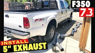 2001 F350 7.3 PowerStroke ITS TIME 5" AFE Exhaust STRAIGHT PIPE How to install She Sounds Amazing SP