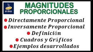 MAGNITUDES PROPORCIONALES 01: Definición, gráficos y ejemplos