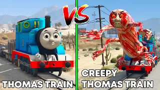 GTA 5 : THOMAS TRAIN VS CREEPY THOMAS TRAIN (WHICH IS BEST?)