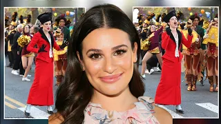 Macy’s Thanksgiving Day parade: Lea Michele wears a red coat to belt out Don’t Rain On My Parade