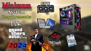 What's the minimum system Requirements for GTA 5 in 2024 || Hindi Processor,Ram,HDD,Graphics card