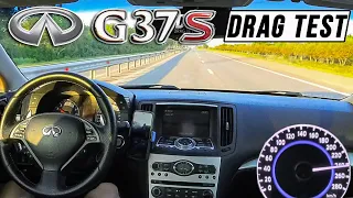 Drag Test Infiniti G37s RWD | 333 HP 3.7L V6 | Acceleration 0-100, 402m (1/4 miles)