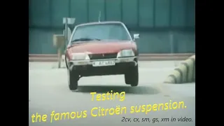 Citroën #suspension  in action. old recordings from the 70`s and 80`s testtrack. 2cv, cx, ds, sm, gs