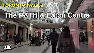 Toronto Walks - The PATH & Eaton Centre downtown [4K]