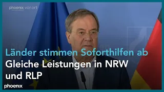 Pressekonferenz mit Armin Laschet (CDU, Ministerpräsident NRW) am 22.07.21