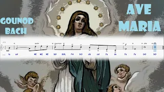 AVE MARIA - GOUNOD / BACH -  PARTITURA NOSSA SENHORA / FLAUTA DOCE COMPLETA