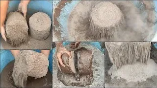 ASMR: very dusty crispy soft creamy red+grey sand huge buckets crumble dry+water+dipping/satisfying