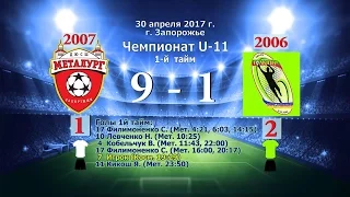 Голкипер 06(2) - Металлург 07(1) 30 04 2017. 1й тайм.