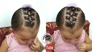 COMO APRENDER A PEINAR A TU BEBÉ CON LIGAS | easy baby girls hairstyles 🐙