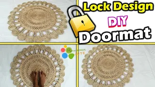 Lock Designed doormat | How to make jute rope doormat easily | Lock Design DIY