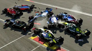 11 DNFs! BIG PILE-UP CRASH! LATE DRAMA & RAIN AT SPA! - F1 2021 MY TEAM CAREER Part 114