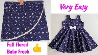 Full Flared Baby Frock Cutting and Stitching | Umbrella Cut Baby Frock Cutting and Stitching