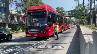 Intervención en Buenavista #Línea1 | Acople de 2️⃣ autobuses biarticulados.