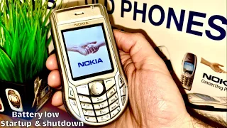 Nokia 6630 startup & shutdown + battery low - by Old Phones World
