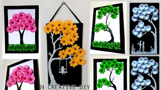 4 beautiful and easy wall decoration ideas | Paper flowers wall hangings | Paper crafts | wall mate