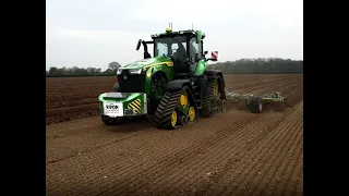 Agriweld 7.2m Drag on John Deere 8RX Ridging for Potatoes