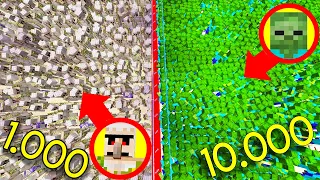 10.000 ZOMBIES vs 1000 IRON GOLEM !!