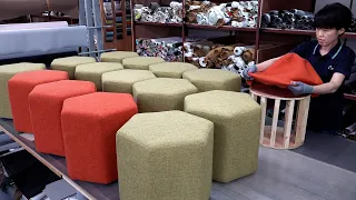 Process of making a comfortable single seat chair. Korean sofa factory