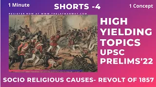 Socio Religious causes of Revolt of 1857 for UPSC Prelims 2022 |IAS| PSC  #shorts