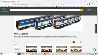 Irish Railway Models Mk2B/C Coaches In Stock!!! - Screen Grab Showing NIR and RPSI Coaches In Stock!