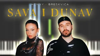 HENNY X BRESKVICA - SAVA I DUNAV | Instrumental Piano Tutorial / Partitura / Karaoke / MIDI