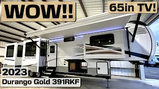 WOW… A Truly EXCEPTIONAL Fifth Wheel RV! 2023 KZ Durango Gold 391RKF with a 65in TV!