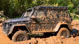 DEEP MUD BOG almost claims a BRABUS MERC 4x4!  1/6 scale Trail Truck | RC ADVENTURES