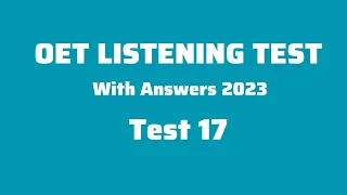 OET Listening Test With Answers 2023| Test  17