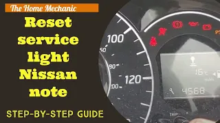 Reset service light Nissan note 2014 2015 2016